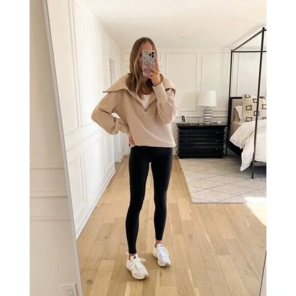 VARLEY Vine Ottoman Half Zip Pullover in Taupe Marl Size XX-Small - Picture 3 of 16